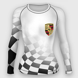 Рашгард женский Porsche Порше Финишный флаг, цвет: 3D-принт