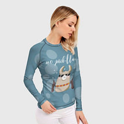 Рашгард женский No prob-lama Лама, цвет: 3D-принт — фото 2