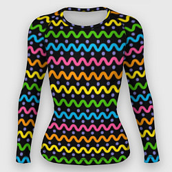 Женский рашгард Разноцветные волнистые линии