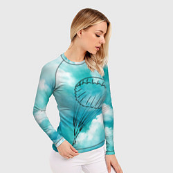 Рашгард женский Парашютист в облаках, цвет: 3D-принт — фото 2