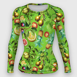 Рашгард женский Сочные фрукты паттерн, цвет: 3D-принт
