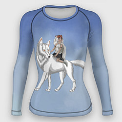 Рашгард женский Принцесса Мононоке и волк, цвет: 3D-принт