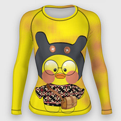 Рашгард женский Лалафанфан-утка в свитере, цвет: 3D-принт