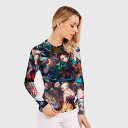 Рашгард женский Kimetsu no aiba Все персонажи, цвет: 3D-принт — фото 2