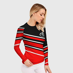 Рашгард женский Toyot полосы, цвет: 3D-принт — фото 2