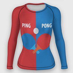 Рашгард женский PING PONG теннис, цвет: 3D-принт