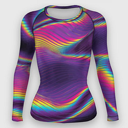 Рашгард женский Neon fashion pattern Wave, цвет: 3D-принт