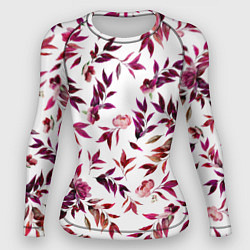 Рашгард женский Цветы Летние Розовые, цвет: 3D-принт