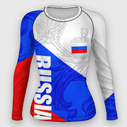 Рашгард женский RUSSIA - SPORTWEAR - ТРИКОЛОР, цвет: 3D-принт