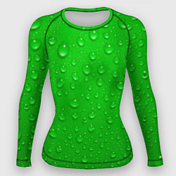 Рашгард женский Зеленый фон с росой, цвет: 3D-принт