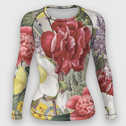 Рашгард женский Цветы Красочный Садовый Букет, цвет: 3D-принт
