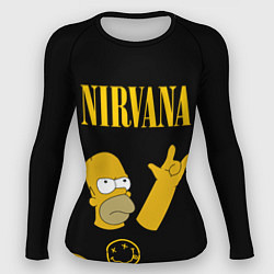 Рашгард женский NIRVANA ГОМЕР СИМПСОН, SIMPSONS, цвет: 3D-принт