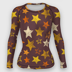 Рашгард женский Звездное коричневое небо, цвет: 3D-принт