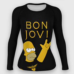 Рашгард женский Bon Jovi Гомер Симпсон Рокер, цвет: 3D-принт