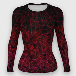 Рашгард женский Темно-красный абстрактный узор, цвет: 3D-принт