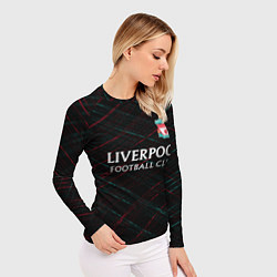 Рашгард женский Liverpool ливерпуль чёрточки, цвет: 3D-принт — фото 2