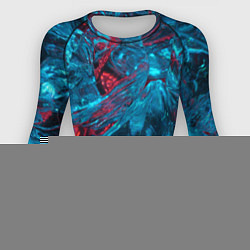 Рашгард женский Неоновые куски льда - Голубой и красный, цвет: 3D-принт