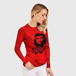 Рашгард женский Че Гевара - на красном фоне, цвет: 3D-принт — фото 2