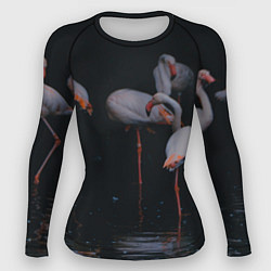 Рашгард женский Фламинго - вода, цвет: 3D-принт