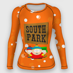 Рашгард женский Южный Парк на фоне кружков, цвет: 3D-принт