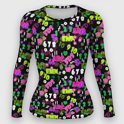 Рашгард женский Alphabet and numbers, цвет: 3D-принт