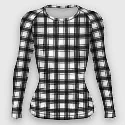 Рашгард женский Black and white trendy checkered pattern, цвет: 3D-принт