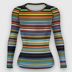 Рашгард женский Абстрактное множество разноцветных линий, цвет: 3D-принт