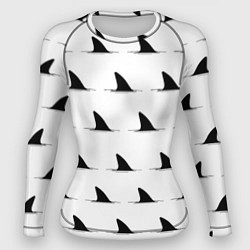 Рашгард женский Плавники акул - паттерн, цвет: 3D-принт