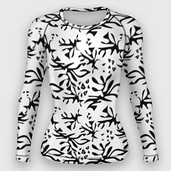 Рашгард женский Черно белый абстрактный модный узор, цвет: 3D-принт