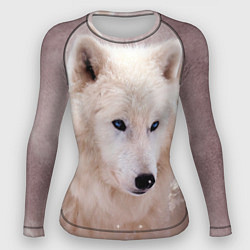 Рашгард женский Белый зимний волк, цвет: 3D-принт