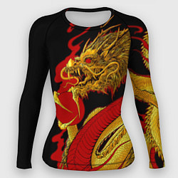 Рашгард женский Японский Золотой Дракон, цвет: 3D-принт