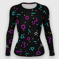 Рашгард женский Colored neon geometric shapes, цвет: 3D-принт