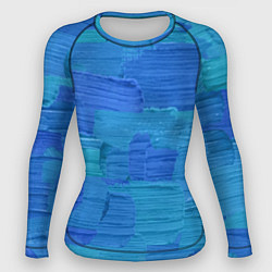 Рашгард женский Синие мазки краски, цвет: 3D-принт