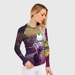 Рашгард женский Stray - котик - neon, цвет: 3D-принт — фото 2