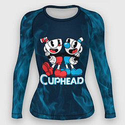 Рашгард женский Cuphead синий огонь, цвет: 3D-принт