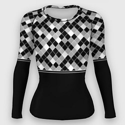 Рашгард женский Черно-белый геометрический узор, цвет: 3D-принт