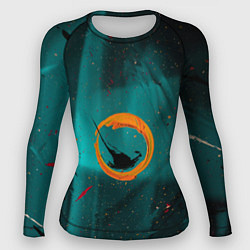 Рашгард женский Абстрактные светло-синие оттенки и мазки красок, цвет: 3D-принт