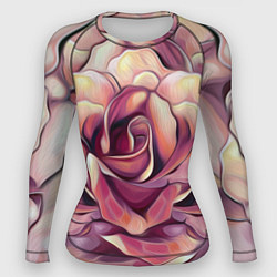 Рашгард женский Крупная роза маслом, цвет: 3D-принт