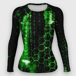 Рашгард женский Зелёный программный код, цвет: 3D-принт