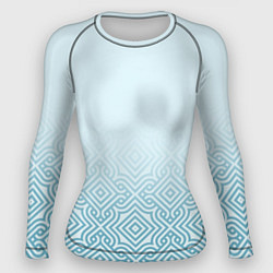 Рашгард женский Светло-голубые узоры, цвет: 3D-принт