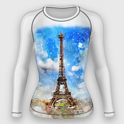 Рашгард женский Париж Эйфелева башня рисунок, цвет: 3D-принт