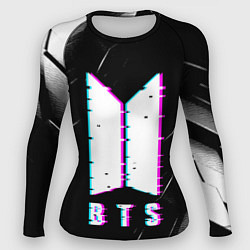 Рашгард женский BTS - Неоновый логотип, цвет: 3D-принт