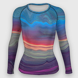 Рашгард женский Цветной переливающийся абстрактный песок, цвет: 3D-принт