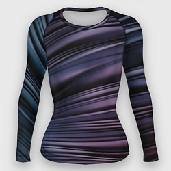Рашгард женский Волнообразные фиолетовые паттерны, цвет: 3D-принт