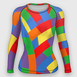 Рашгард женский Разноцветные текстуры и паттерны, цвет: 3D-принт