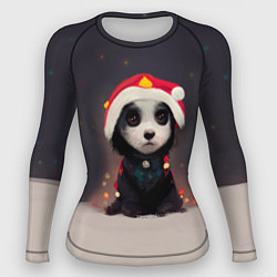 Рашгард женский Пёсель - панда в колпаке, цвет: 3D-принт