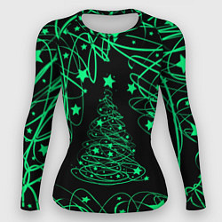 Женский рашгард Новогодняя Ёлка серпантин