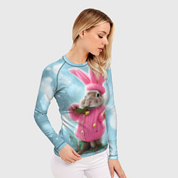 Рашгард женский Зайка в розовом, цвет: 3D-принт — фото 2