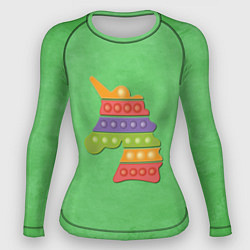 Рашгард женский Поп ит единорог на траве, цвет: 3D-принт