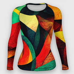 Рашгард женский Текстурированная цветная абстракция, цвет: 3D-принт